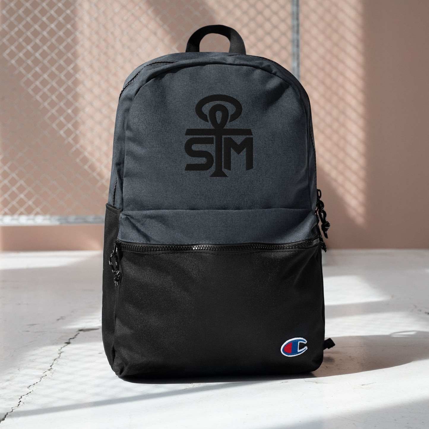 Sky Manor Ankh Black Logo Champion Backpack