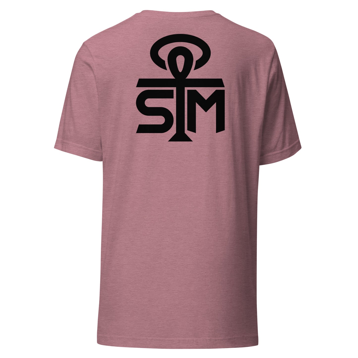 Sky Manor Front/Back Text Black Logo Ankh Black Logo Heather Unisex Tee Shirt