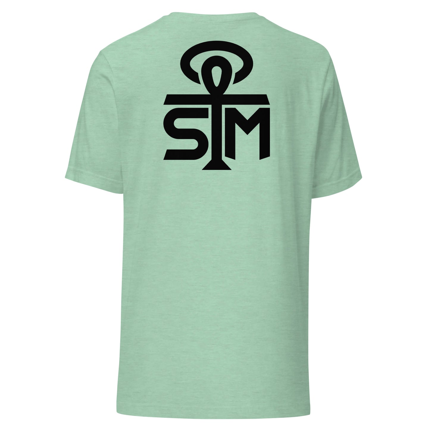 Sky Manor Front/Back Text Black Logo Ankh Black Logo Heather Unisex Tee Shirt