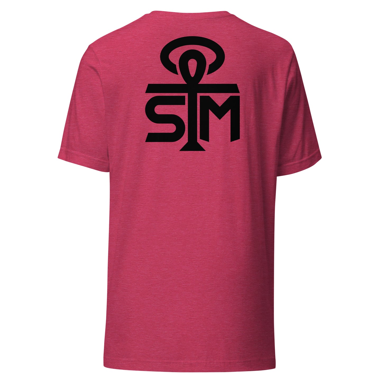 Sky Manor Front/Back Text Black Logo Ankh Black Logo Heather Unisex Tee Shirt