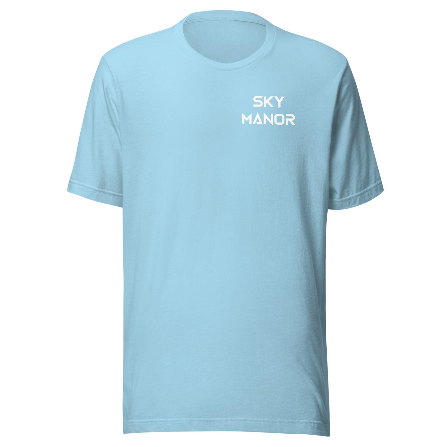 Sky Manor Front/Back Text White Logo Ankh White Logo Unisex Tee Shirt