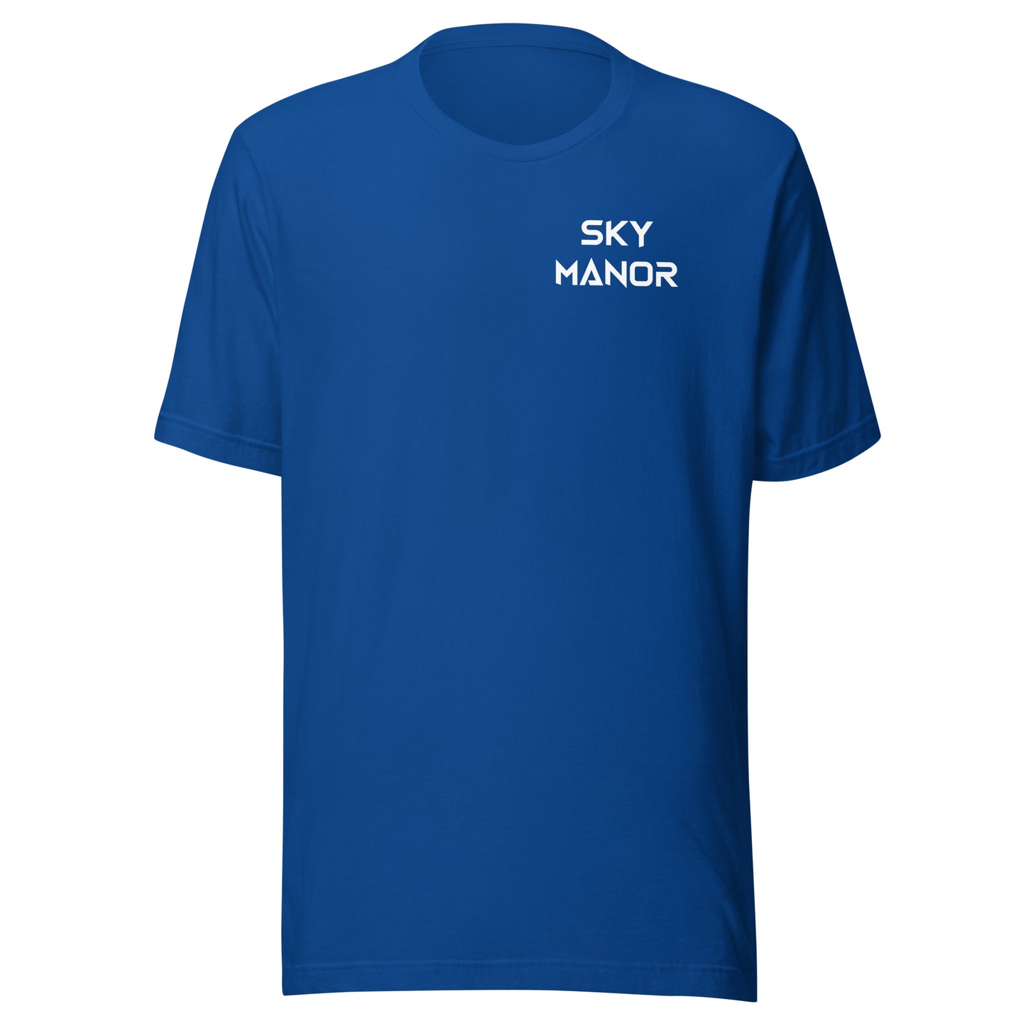 Sky Manor Front/Back Text White Logo Ankh White Logo Unisex Tee Shirt