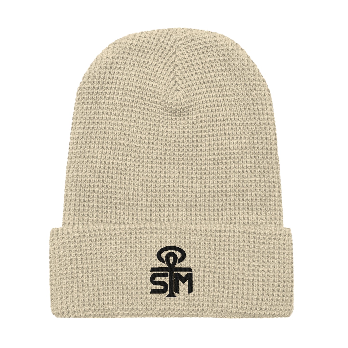 Sky Manor Ankh Black Logo Waffle beanie