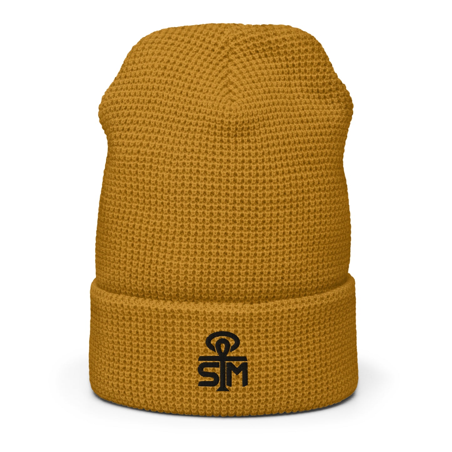 Sky Manor Ankh Black Logo Waffle beanie