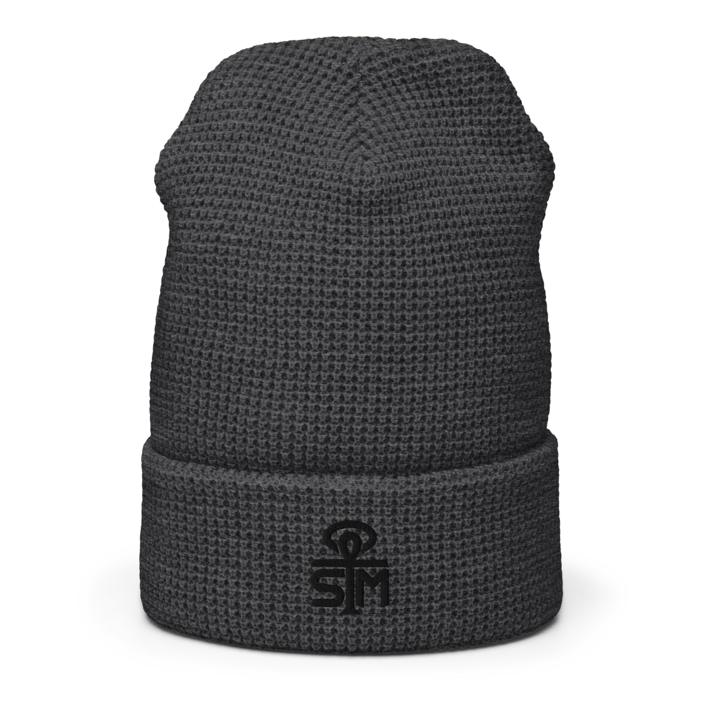 Sky Manor Ankh Black Logo Waffle beanie