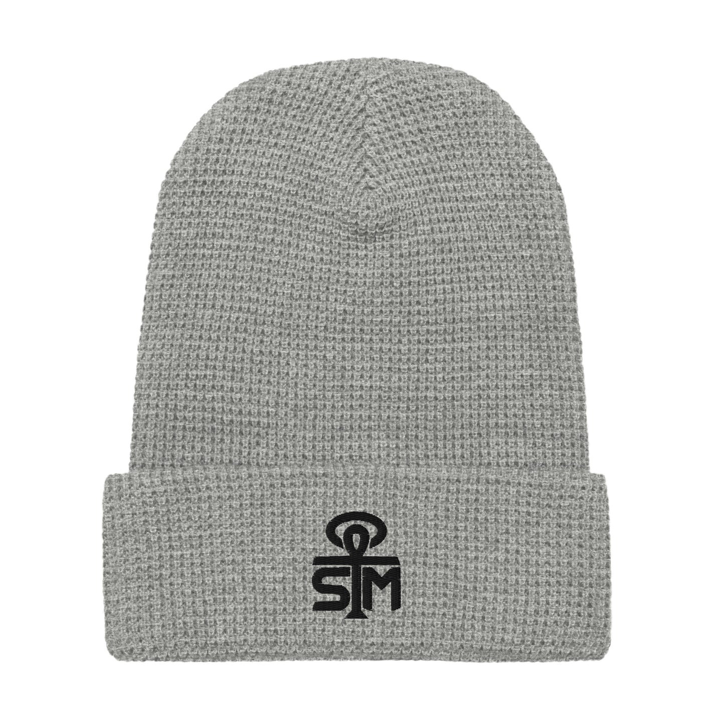 Sky Manor Ankh Black Logo Waffle beanie