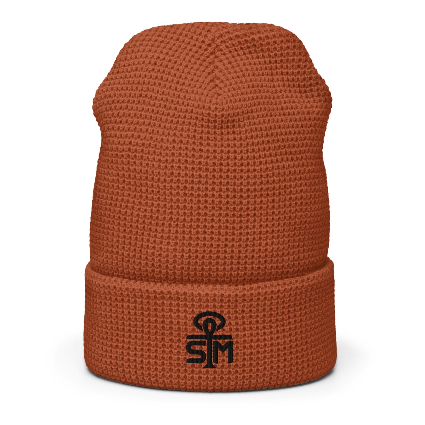 Sky Manor Ankh Black Logo Waffle beanie