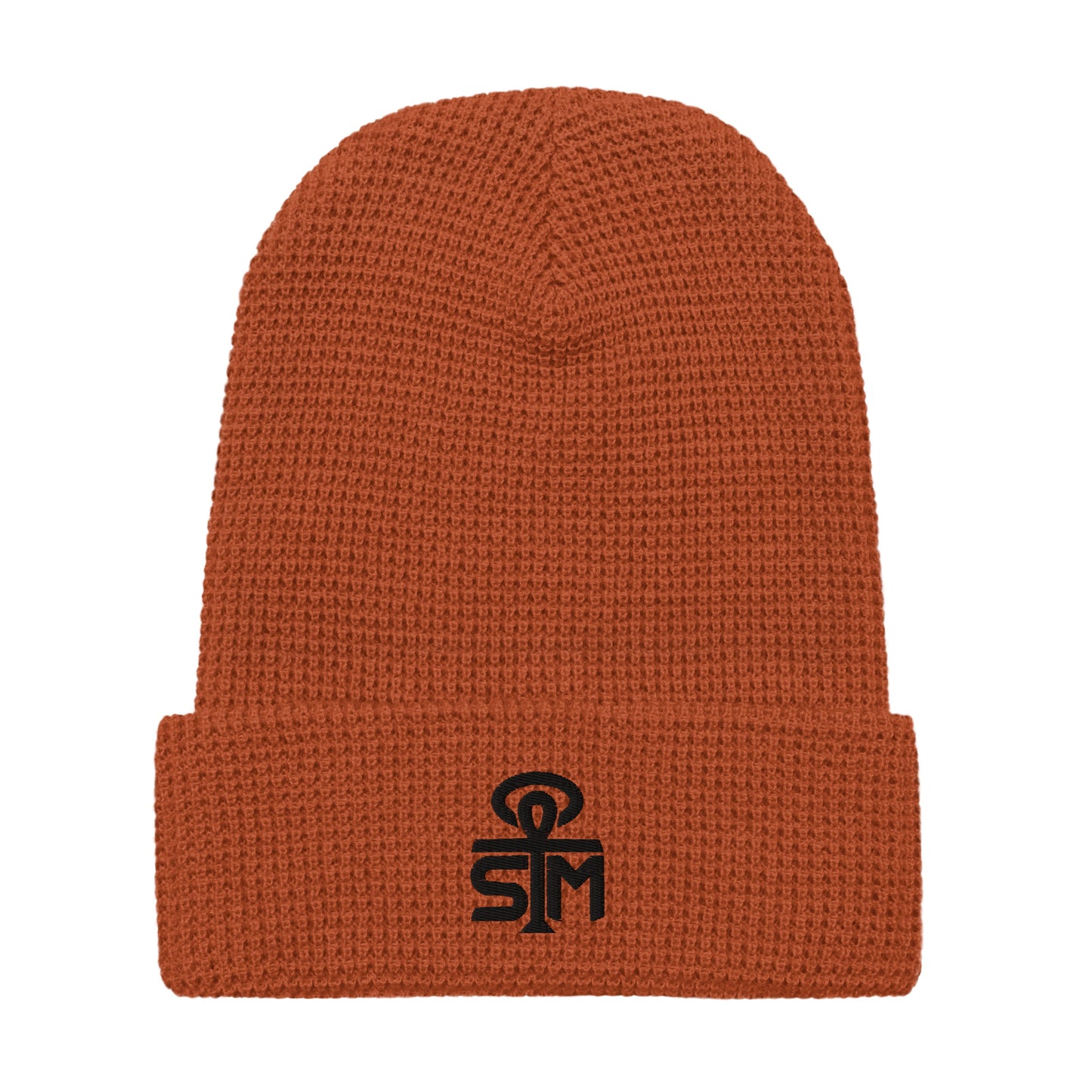 Sky Manor Ankh Black Logo Waffle beanie