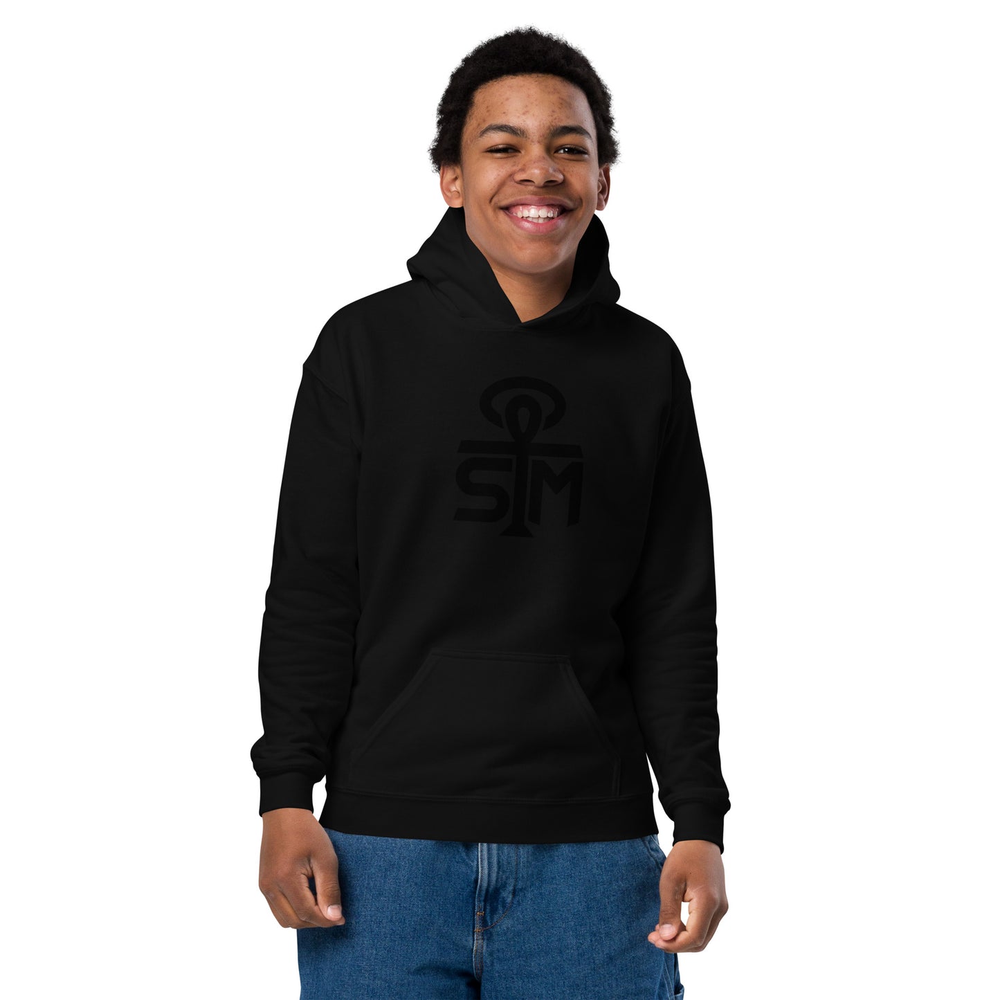 Sky Manor Youth Ankh Black Logo Heavy-Blend Hoodie