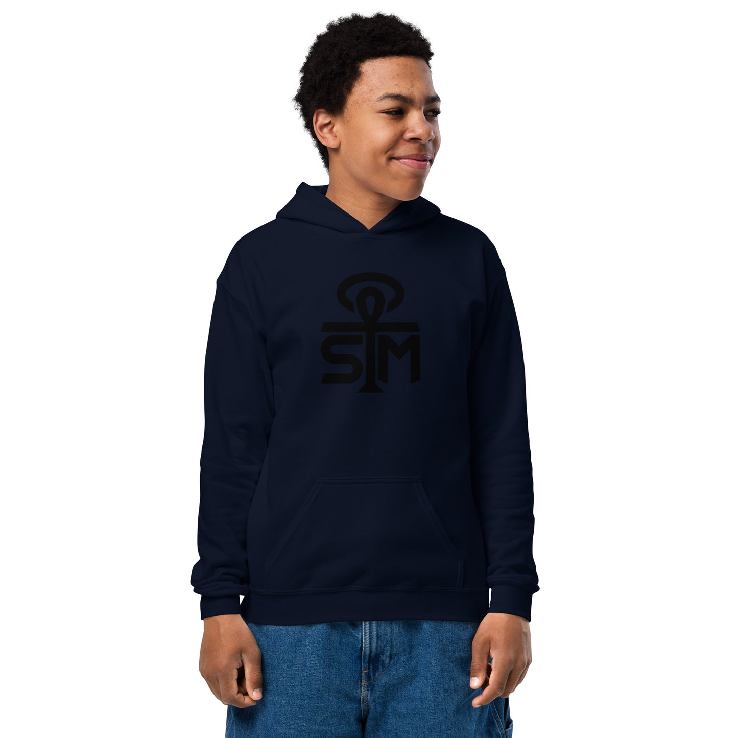 Sky Manor Youth Ankh Black Logo Heavy-Blend Hoodie