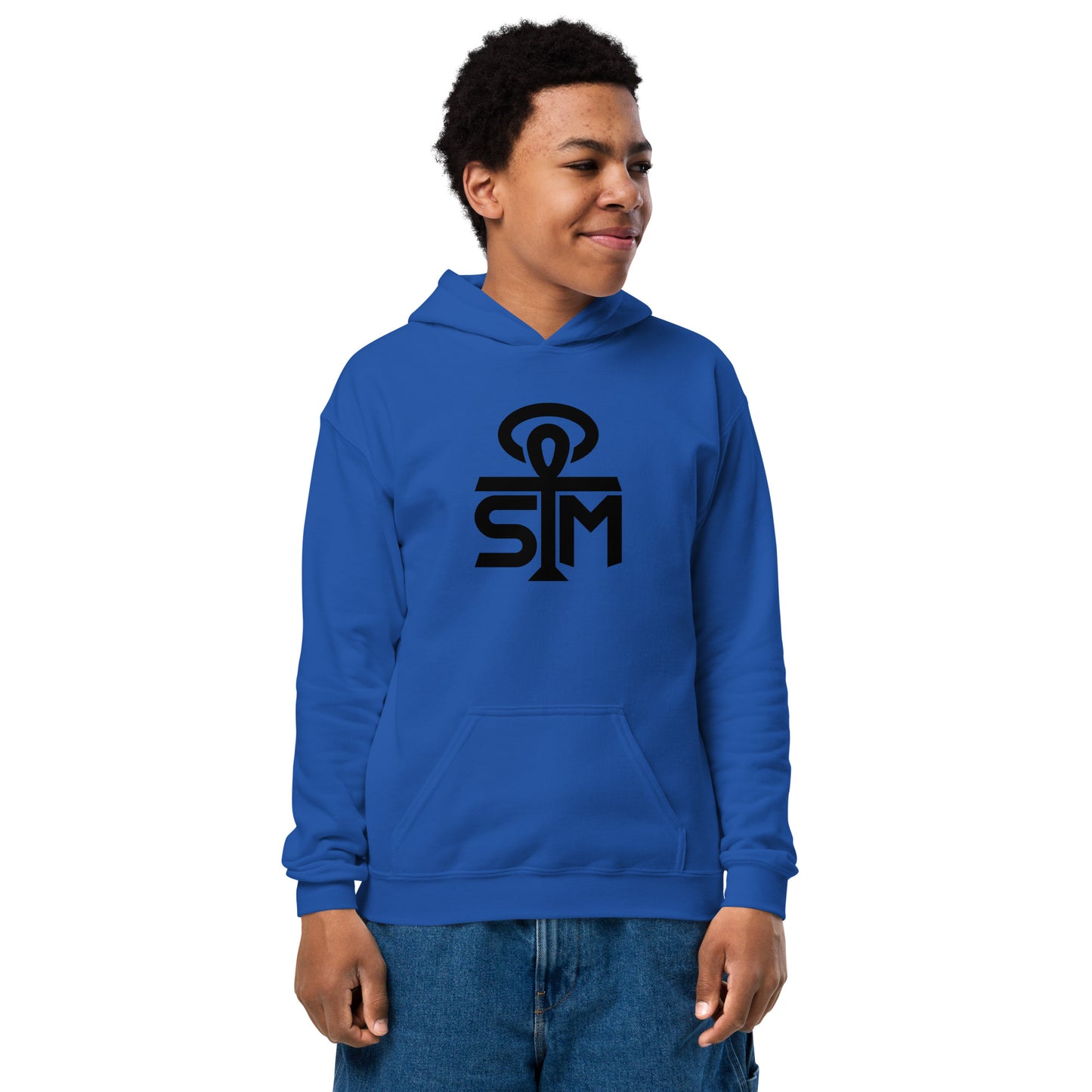 Sky Manor Youth Ankh Black Logo Heavy-Blend Hoodie